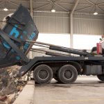 JC Skip Bins truck tipping at recycling facility